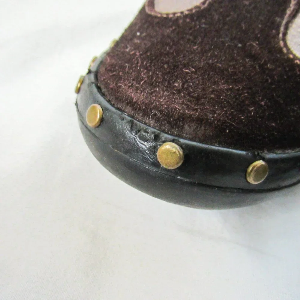 STUART WEITZMAN Metallic Suede Leather Sneakers Brown Suede Studded~MSRP $375 - Picture 9 of 15